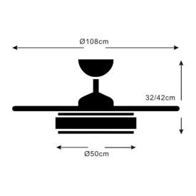 Ventilador Retractil Agata-L Blanco P&B - Motor DC. 50-108cmØ.