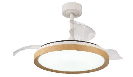 Ventilador Mistral Mantra - Blanco Madera Motor DC Luz LED Ø51-106cm.