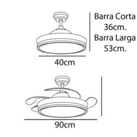 Ventilador Calima S Cuero MIMAX Motor DC Ø40-90cm LED