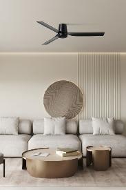 Ventilador Punt Tub M FARO Negro - sin luz. 130cm.Ø