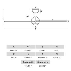 Ventilador Sfera M FARO - Negro - Sin luz Ø125cm.