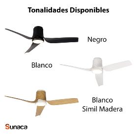 Ventilador Ushuaia Mantra - Blanco Madera Motor DC Luz LED Ø133cm