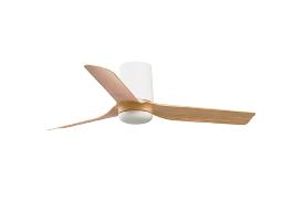 Ventilador Mini Punt Tub S FARO blanco madera Sin luz Ø90cm.