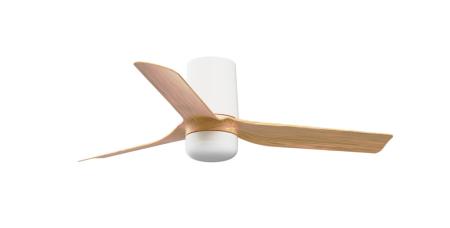 Ventilador Punt Tub S FARO Blanco Madera - Luz LED 90cm.Ø