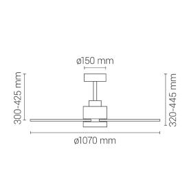 Ventilador Diehl M blanco SULION - Motor DC. 107cm Ø.