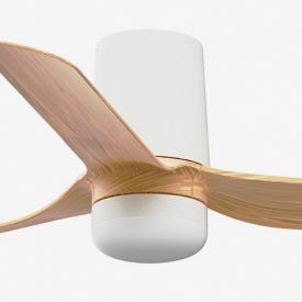 Ventilador Punt Tub S FARO Blanco Madera - Luz LED 90cm.Ø