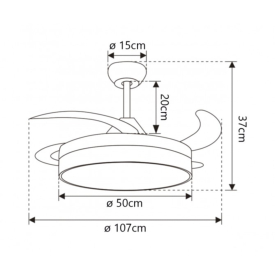 Ventilador Nelo Blanco Alemar - Aspas retractiles Ø50-107cm