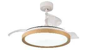 Ventilador Mistral Mantra - Blanco Madera Motor DC Luz LED Ø51-106cm.