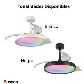 Ventilador Siberia Mantra - Blanco RGB Motor DC Luz LED Ø51-106cm.