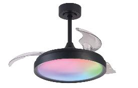 Ventilador Siberia Mini Mantra - Negro RGB Motor DC Luz LED Ø45-91cm.