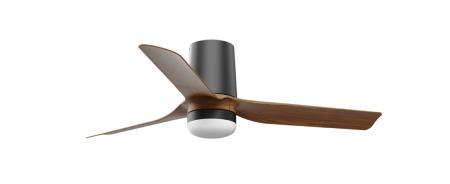 Ventilador Punt Tub S FARO Negro Nogal - Luz LED 90cm.Ø