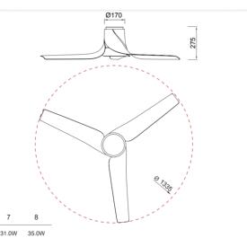 Ventilador Ushuaia Mantra - Blanco Madera Motor DC Luz LED Ø133cm