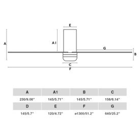 Ventilador Punt Tub M FARO Blanco - Luz LED 130cm.Ø