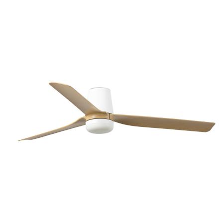 Ventilador Punt Tub M FARO Blanco Madera - Luz LED 130cm.Ø