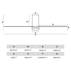 Ventilador Punt Tub M FARO Blanco Madera - sin luz. 130cm.Ø