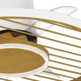 Ventilador Soho Mantra - Blanco Madera Motor DC Luz LED Ø66cm