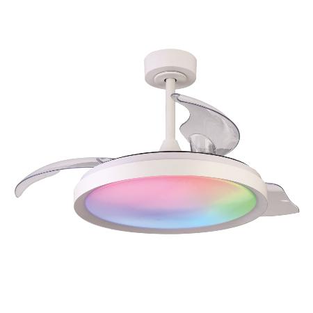 Ventilador Siberia Mantra - Blanco RGB Motor DC Luz LED Ø51-106cm.