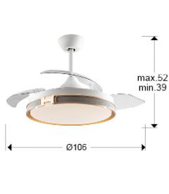 Ventilador Heron Schuller - Blanco Oro Motor DC LED  Ø106cm