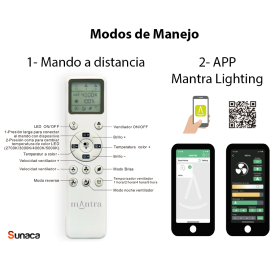 Ventilador Alaska Mantra - Blanco Madera Motor DC Luz LED Ø50-106cm.