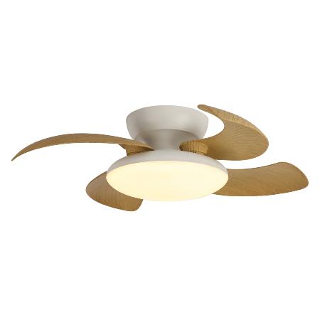 Ventilador Aloha Mantra - Blanco Madera Motor DC Luz LED Ø52-90cm.